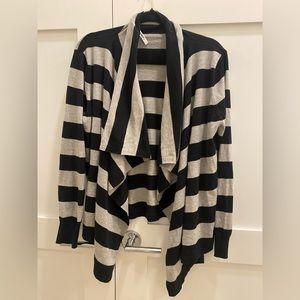 DKNYC Women’s Open Front Striped Cardigan - Size L/XL